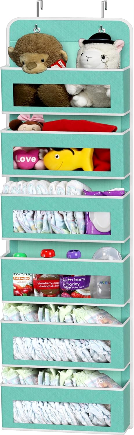 Simple Houseware 6 Clear Window Pocket Over Closet Door Storage Hanging Organizer for Bedroom