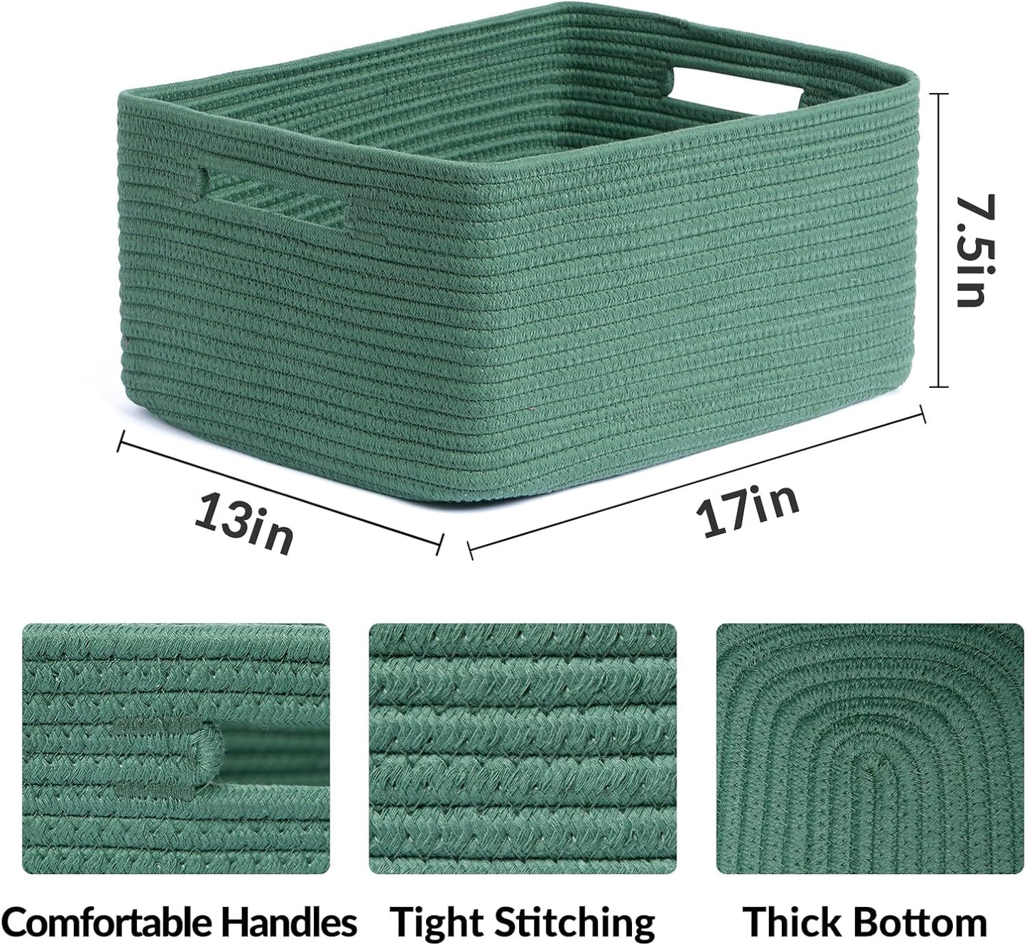 Large Storage Baskets for Organizing, Closet Shelf Baskets for Clothes Blanket Towels, Baby