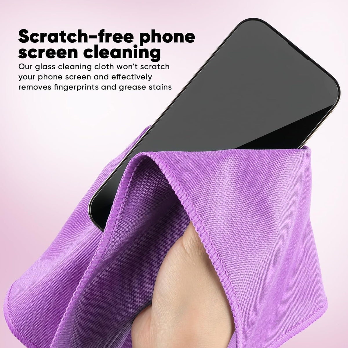 HOMEXCEL Microfiber Glass Cleaning Cloths 6 PK, Lint Free Streak Free, Reusable Microfiber Cleaning