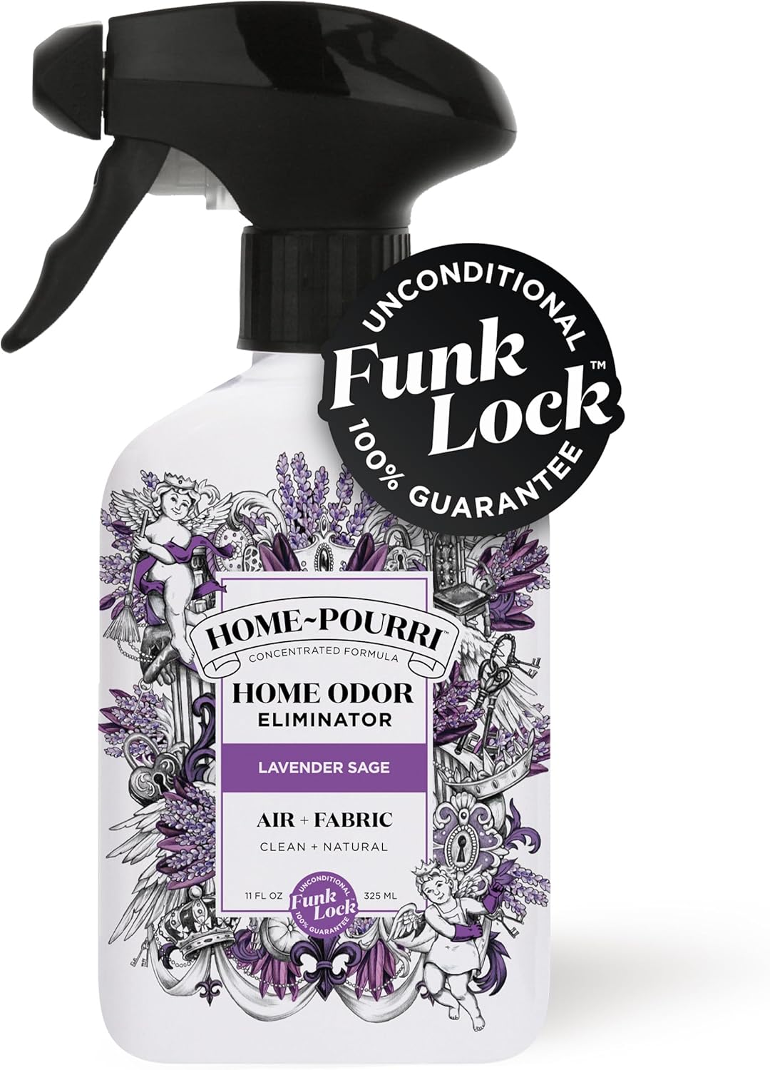Home-Pourri Air + Fabric Multi-Purpose Odor Freshener Spray, 11 Fl Oz, Up to 570 Uses, Lavender