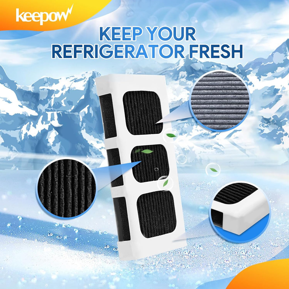 KEEPOW Paultra2 Refrigerator Air Filter Compatible with Frigidaire Pureair Ultra 2, Pure Air Ultra