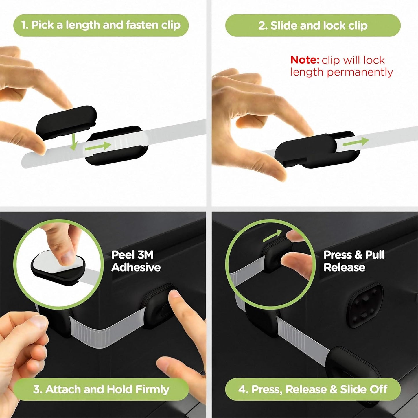Baby Proofing Child Safety Locks (2 Pack) by Skyla Homes - The Safest, Quickest and Easiest 3M