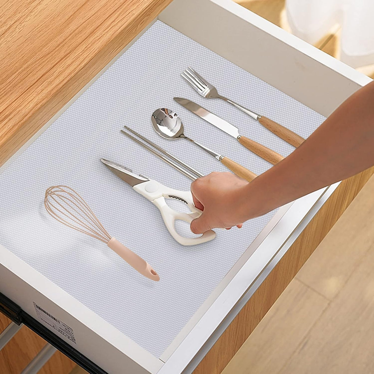Kitchen Shelf Liner Drawer Liners, Non-Adhesive Refrigerator Liners Waterproof Fridge Mats with