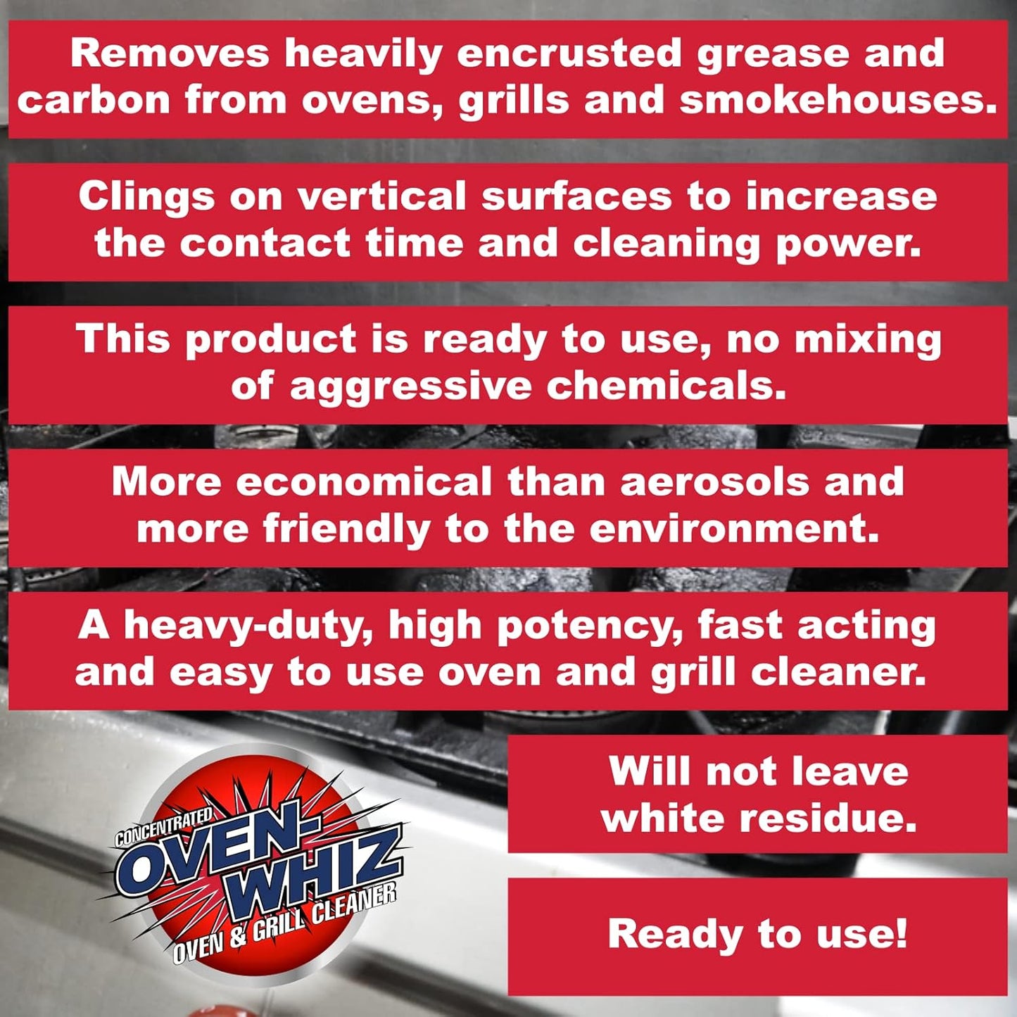 1 Gallon (128 Oz.) Oven-Whiz Oven & Grill Cleaner by FryOilSaver Co., Removes Tough Stains, Carbon