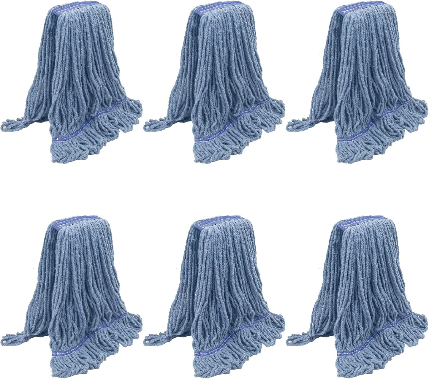 KeFanta 6 Pack Heavy Duty Commercial Mop Head Replacement,Wet Industrial Cotton Looped End String