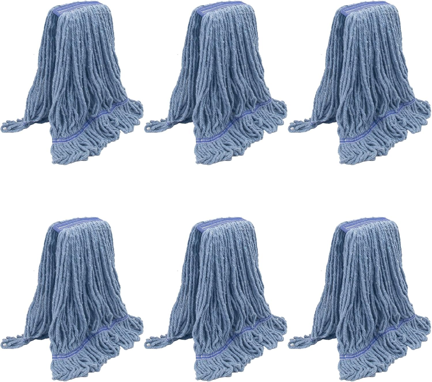 KeFanta 6 Pack Heavy Duty Commercial Mop Head Replacement,Wet Industrial Cotton Looped End String