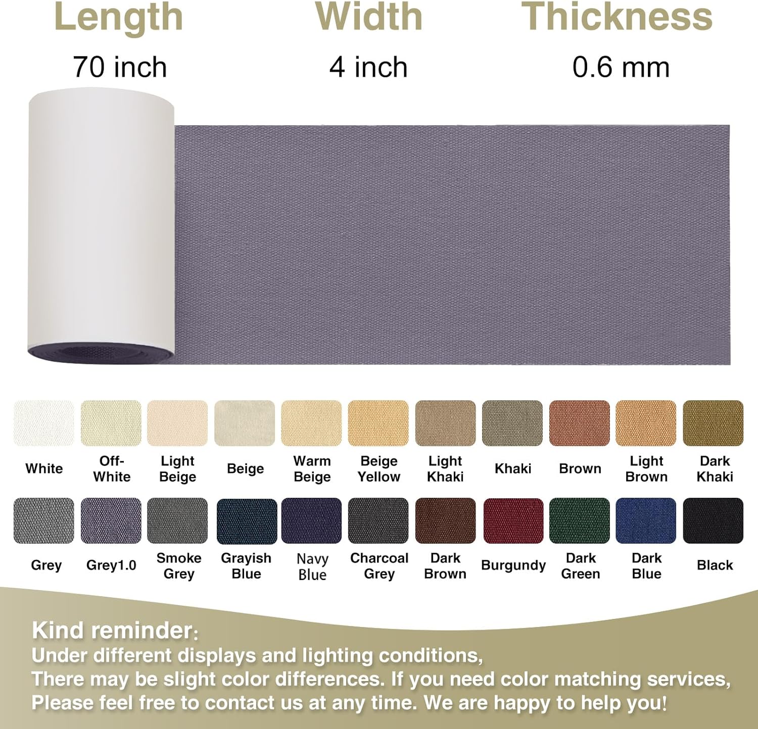 Canvas Repair Tape 4×70 Inch Waterproof Self-Adhesive Fabric Repair Patch for Repairing Boat