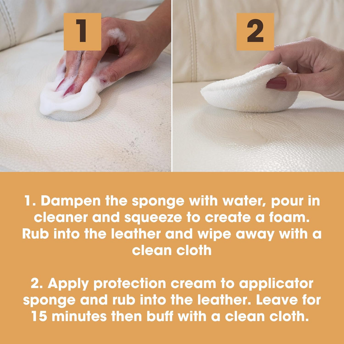 Furniture Clinic Large Leather Care Kit | Leather Cleaner + Conditioning Protection Cream for