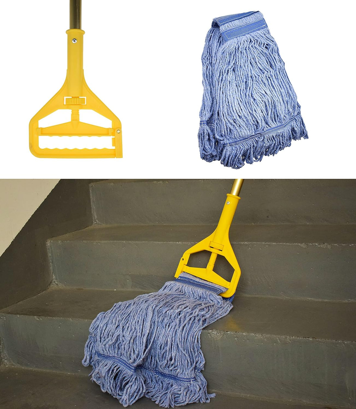 Mop Head Replacement Commercial Heavy Duty String Blue Wet Mop Heads for 3 Typs Commercial Mop