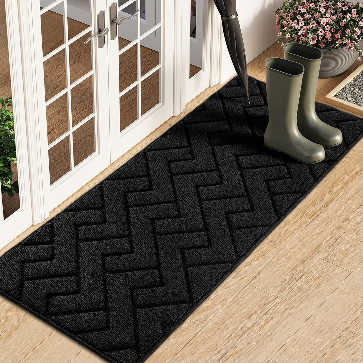 hicorfe Indoor Doormat,Front Back Door Mat Rubber Backing Non Slip Door Mats 20"x59" Absorbent