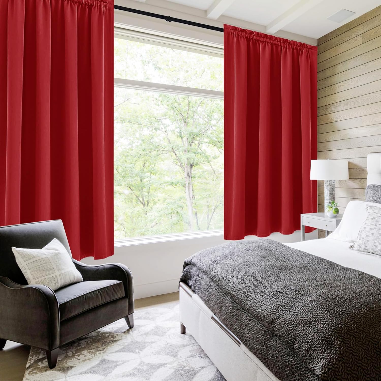DWCN Blackout Curtains for Living Room Thermal Insulated, Energy Saving & Noise Reducing Bedroom