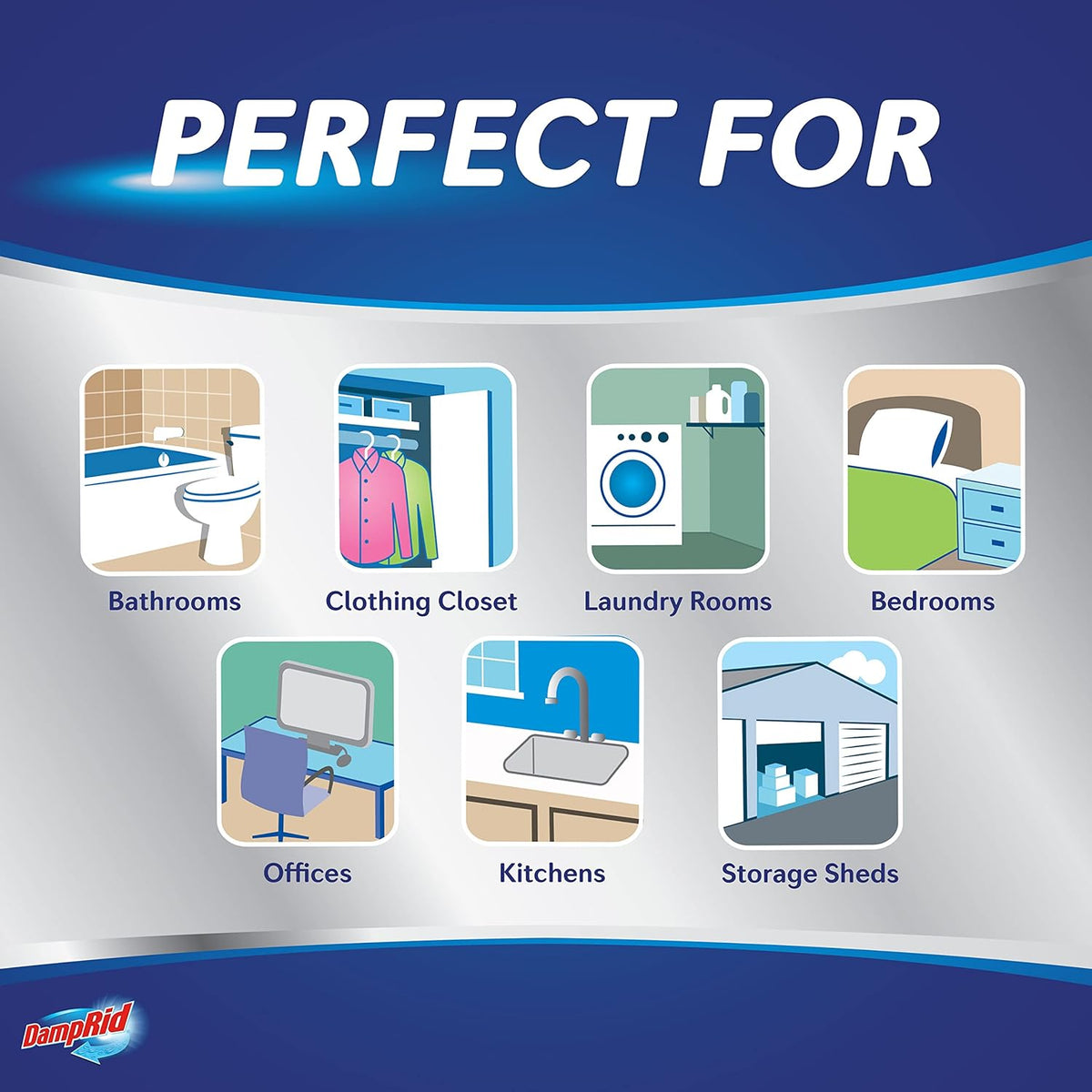 DampRid Refill Bag, 42 oz., 4-Pack - Fragrance Free Moisture Absorbers for Rooms with Excess