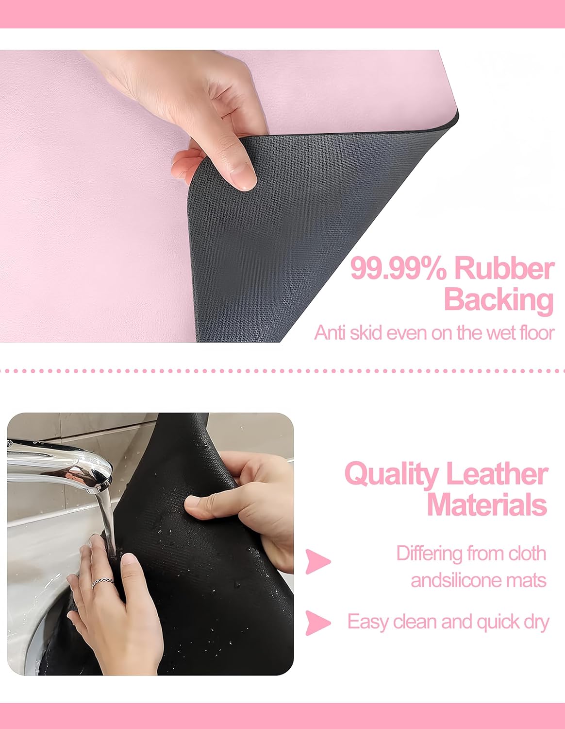 Dish Drying Mat for Kitchen Counter, 12"x19" Dish Drying Pad with Non-slip Rubber Backed, Hide