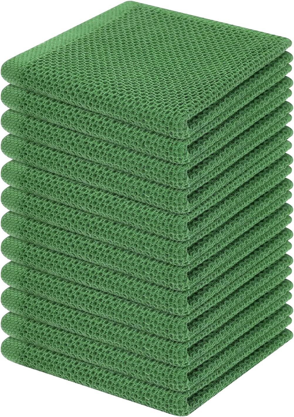 Homaxy 100% Cotton Waffle Weave Kitchen Dish Cloths, Ultra Soft Absorbent Quick Drying Dish Towels