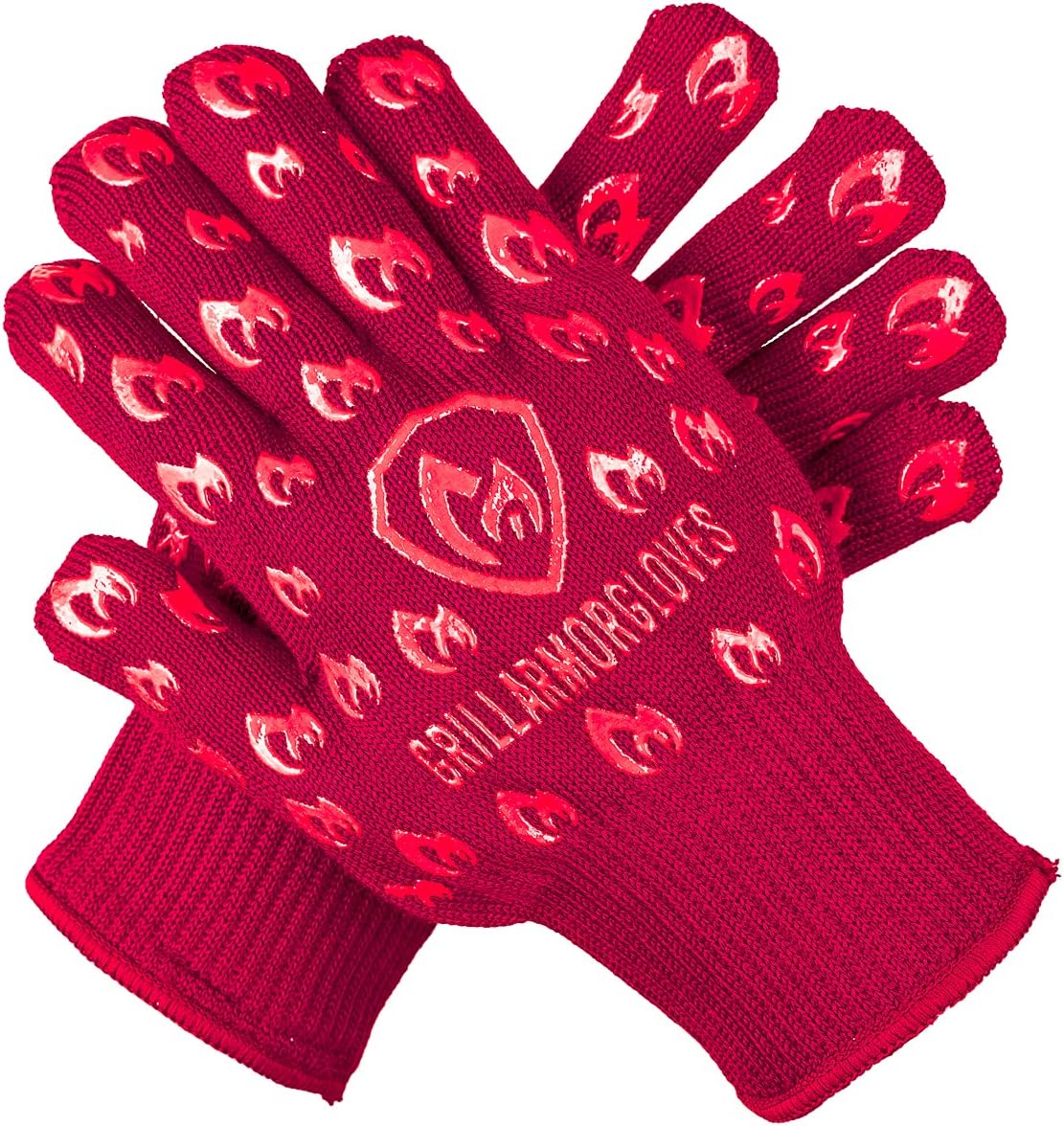 Grill Armor Oven Gloves 932°F Extreme Heat & Cut Resistant Oven Mitts with Fingers for BBQ