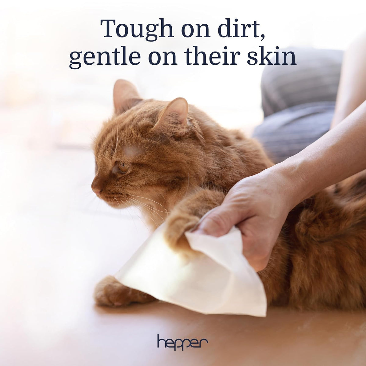 Hepper Wash Wipes - Soft Pet Cleaning Wipes Enriched with Aloe & Cucumber Scent for Waterless