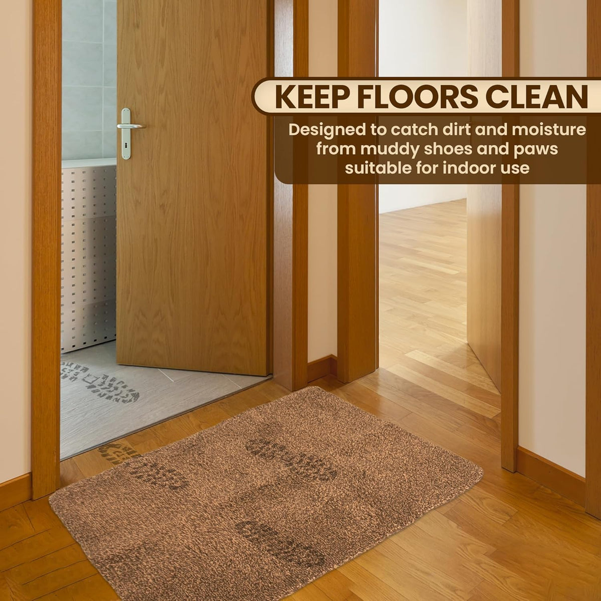 Premium Microfiber Indoor Door Mat – 36"x72" Washable Entry Mat, Non-Slip, Waterproof Backing