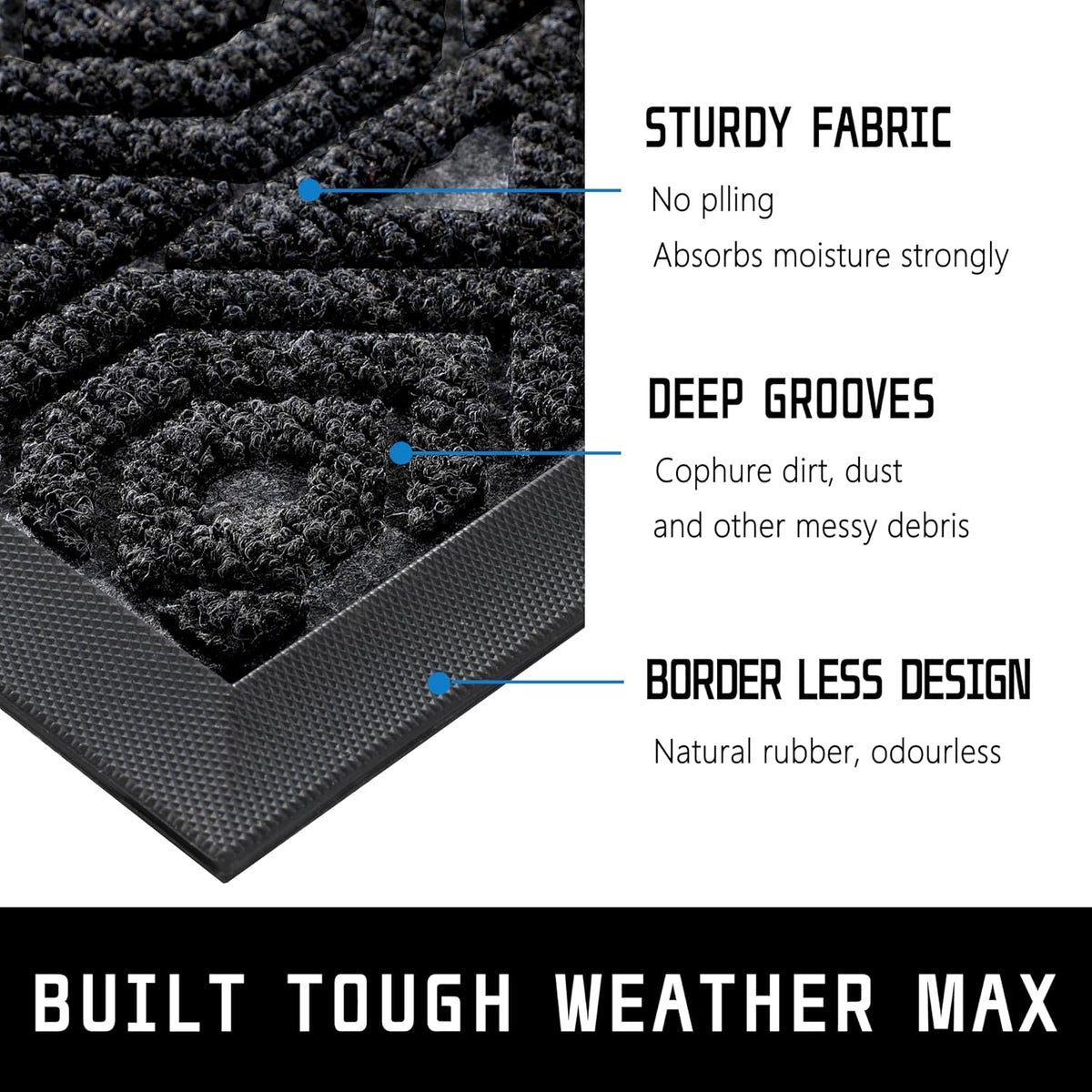 Yimobra Door Mat, Outdoor Indoor Entrance Welcome Mat, Heavy Entry Front Door Mat, Stain & Fade