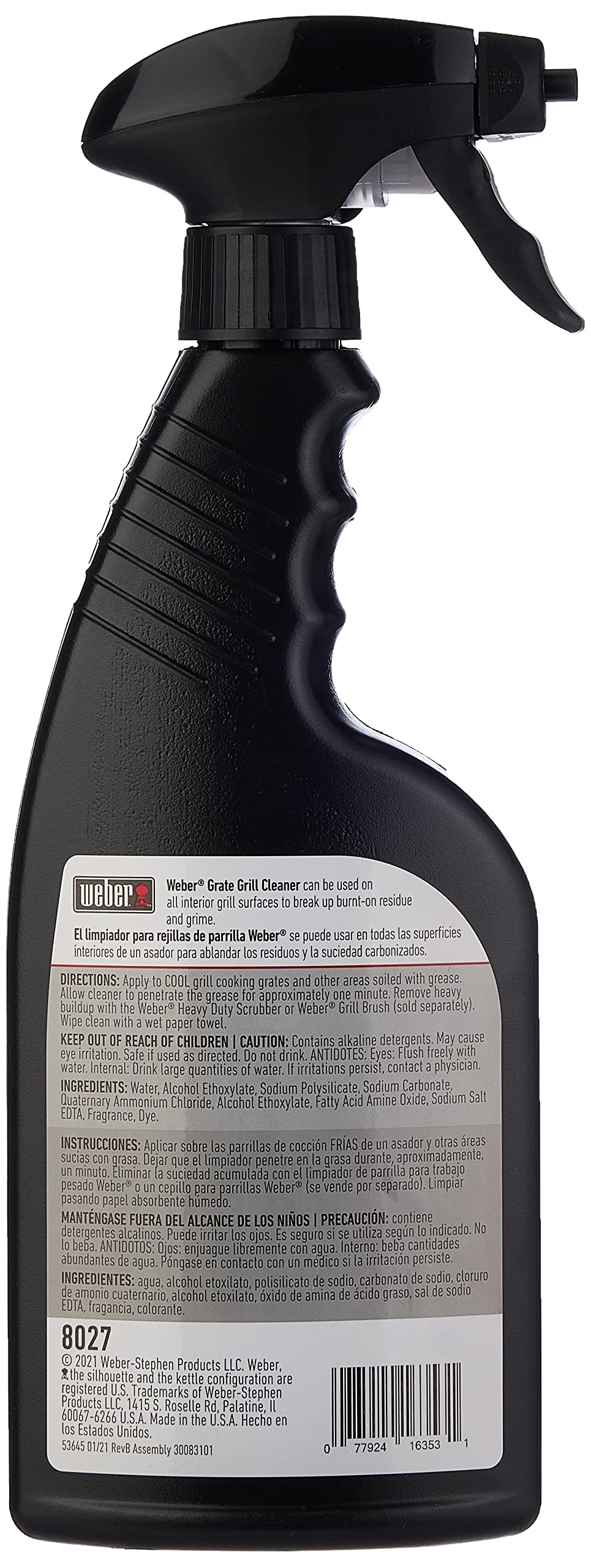 Weber® Outdoor Grill Spray Cleaner & Degreaser, 16 oz, Grill Cleaner