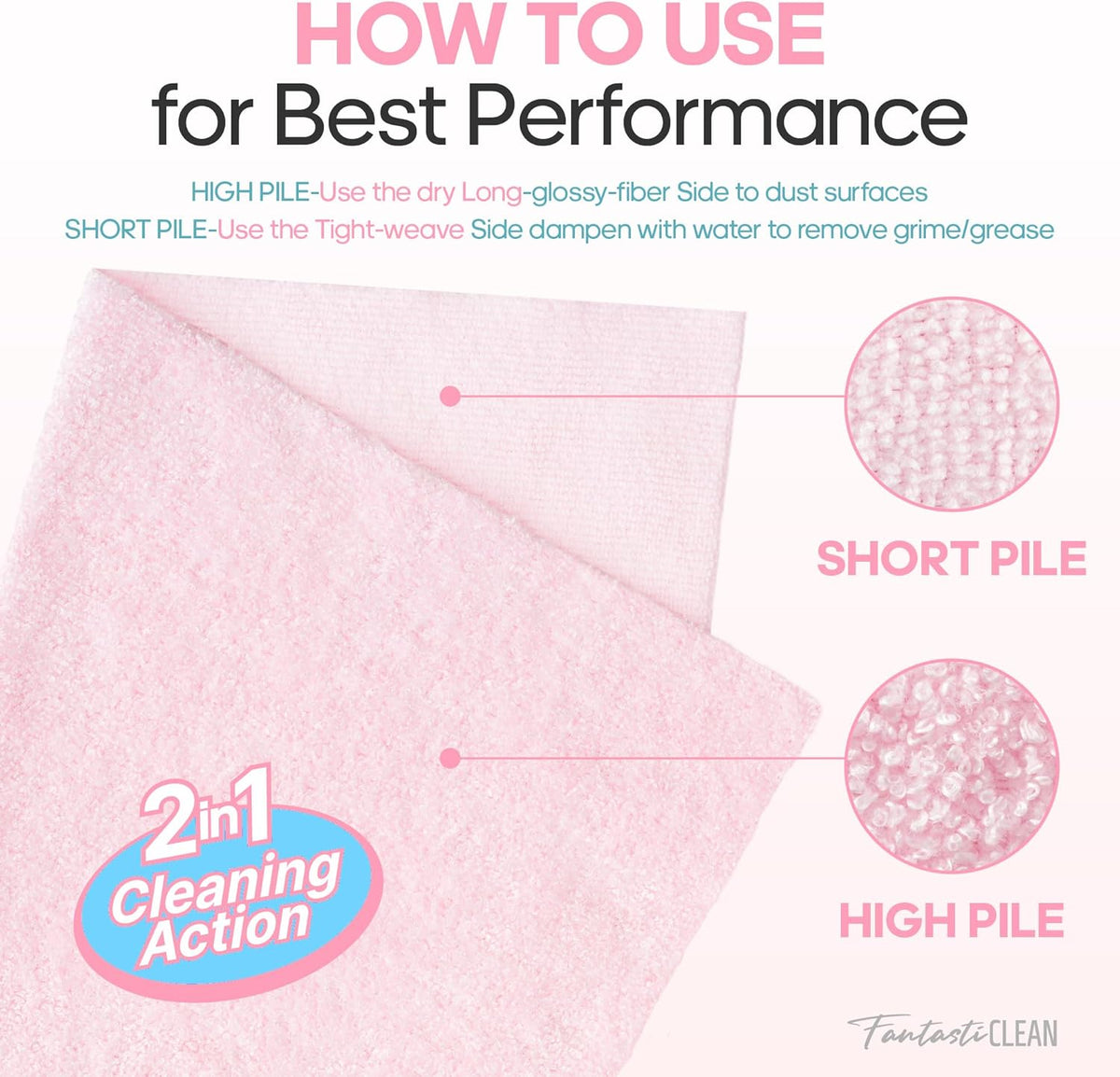 Fantasticlean XL Tear-Away Microfiber Cleaning Cloth Roll, 16'' by 16''- 36 Sheets, Thick & Large