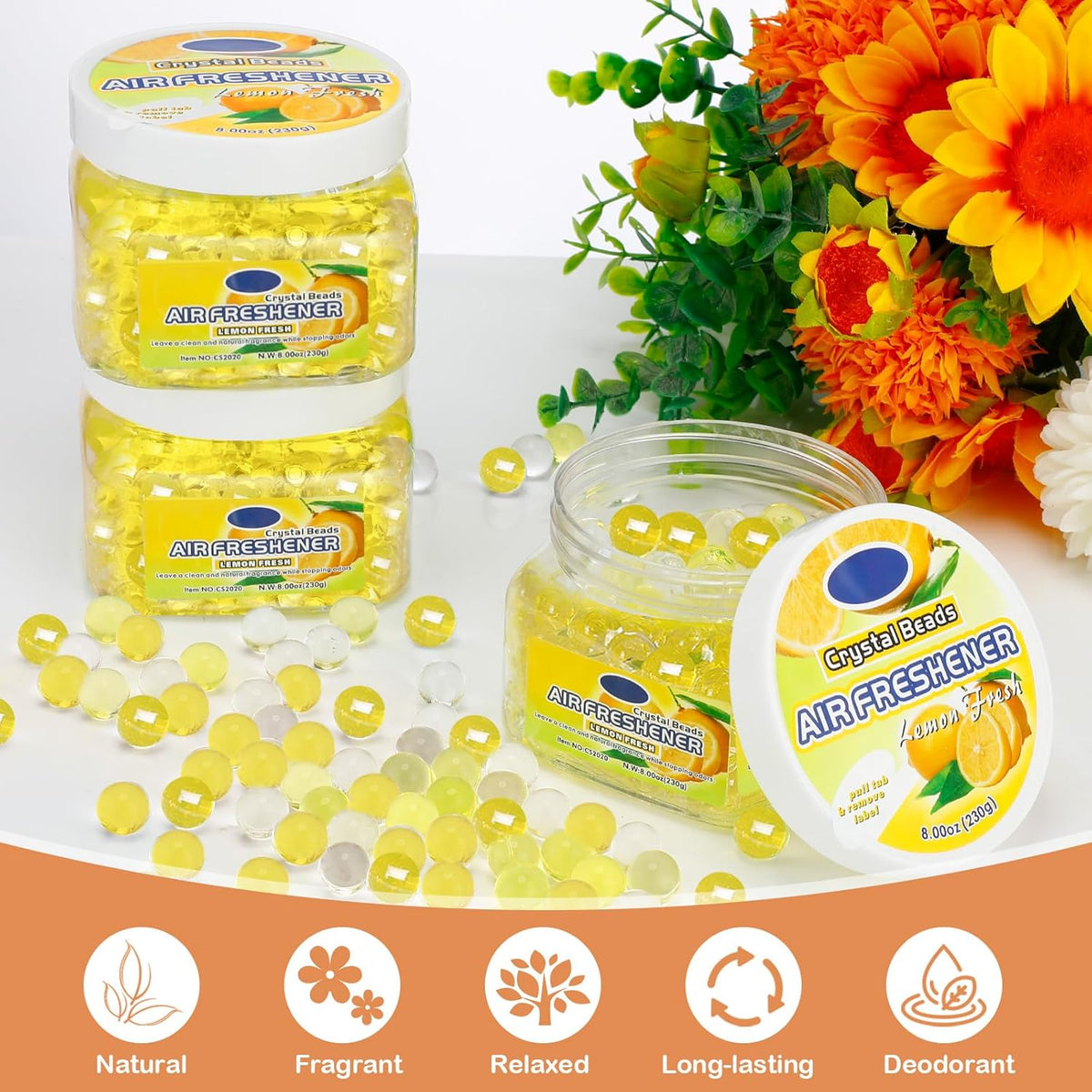 12 Pcs Air Freshener Gel Bulk Odor Eliminator Gel Beads 8 oz Long Lasting Air Freshener Beads