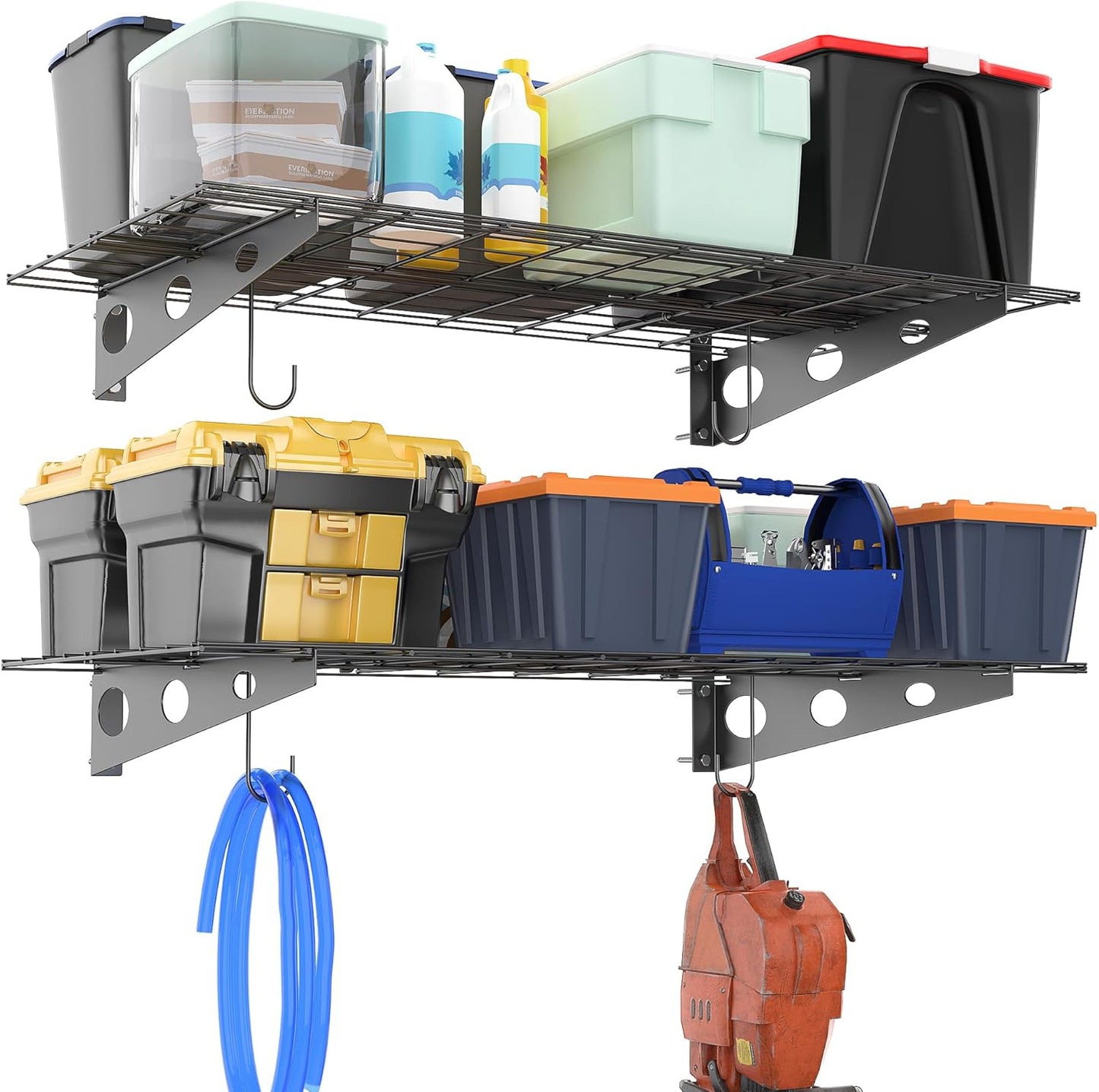 Ultrawall Garage Wall Shelves, 2 x 4 ft Wall Mounted Storage Shelves, Heavy Duty Wall Shelving with