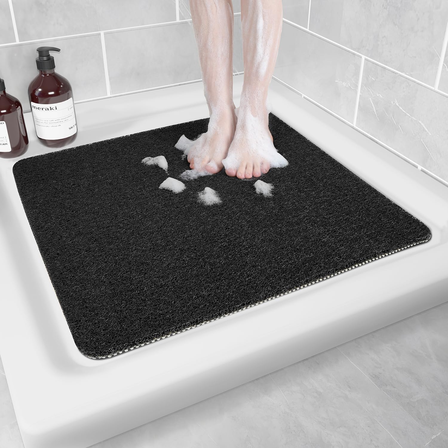 Non-Slip Bathtub Mat, Anti Slip Shower Mat, Fast Drying Bathtub Mats, Foot Scrubber Mat, Anti Slip