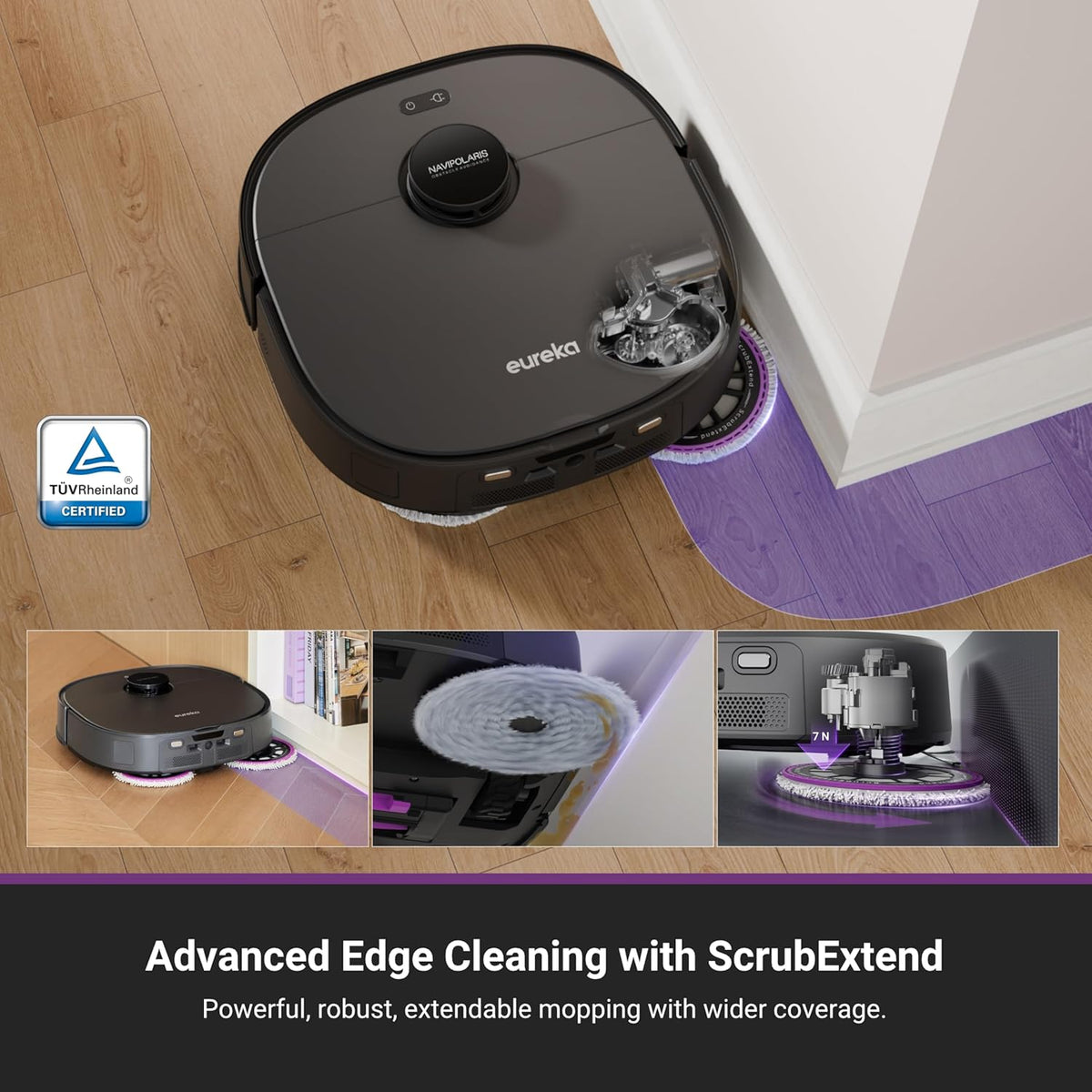 Eureka J15 Ultra Self Emptying Robot Vacuum, 19,000 Pa Suction, Flex-Arm Mop Design, 167℉Hot Water
