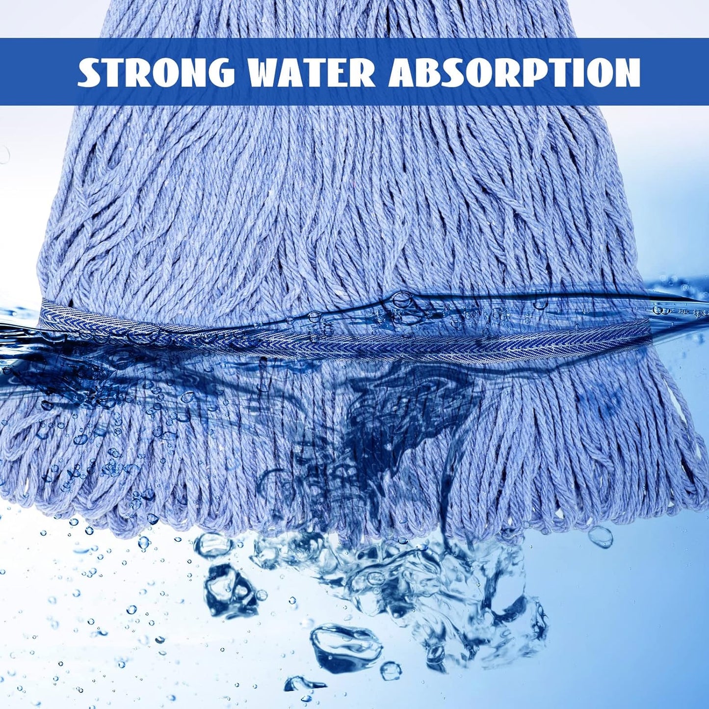 Gejoy 10 Pack 24oz Mop Head Replacement Commercial Cleaning Mop Head Wet String Heavy Duty Cotton