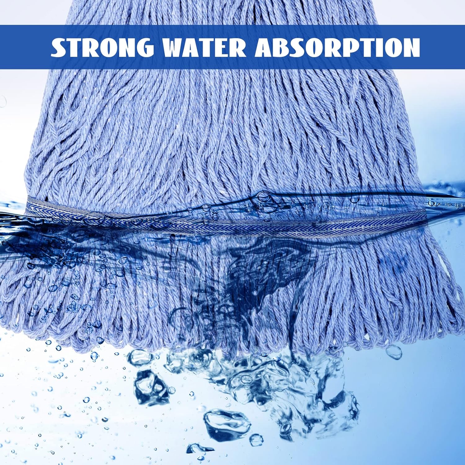 Gejoy 10 Pack 24oz Mop Head Replacement Commercial Cleaning Mop Head Wet String Heavy Duty Cotton
