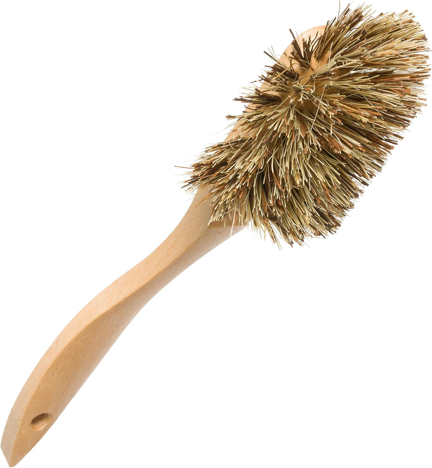 REDECKER Curved Dish Brush, Natural Union Plant Fiber Bristles, Ergonomic Design with Oiled