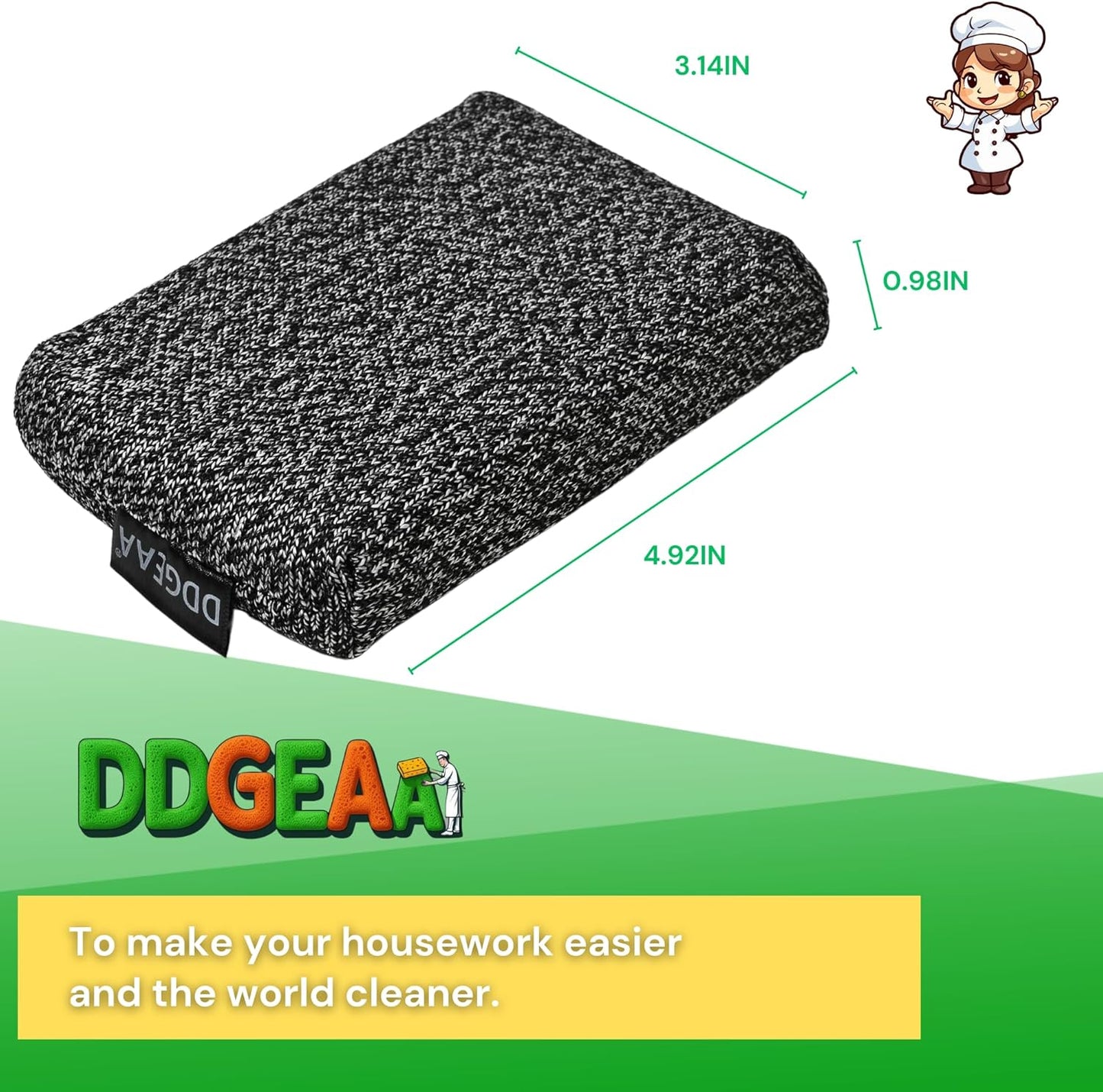 Heavy - Duty Kitchen Sponge - 20 Times More Durable, Scratch Free, Suitable for Non - Stick