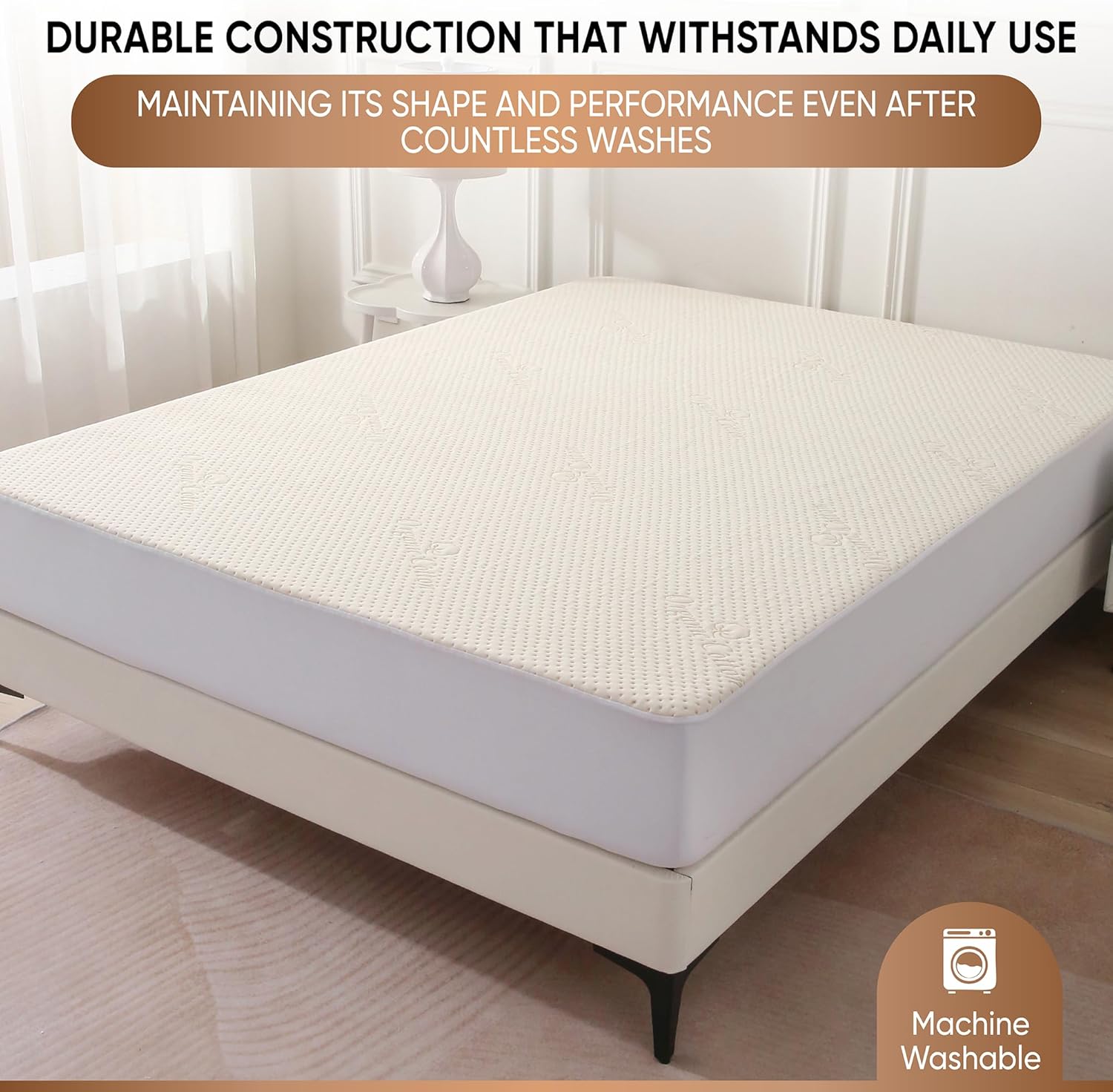 Luxury Waterproof Organic Mattress Protector Calif King - Organic Cotton Breathable Mattress Pad