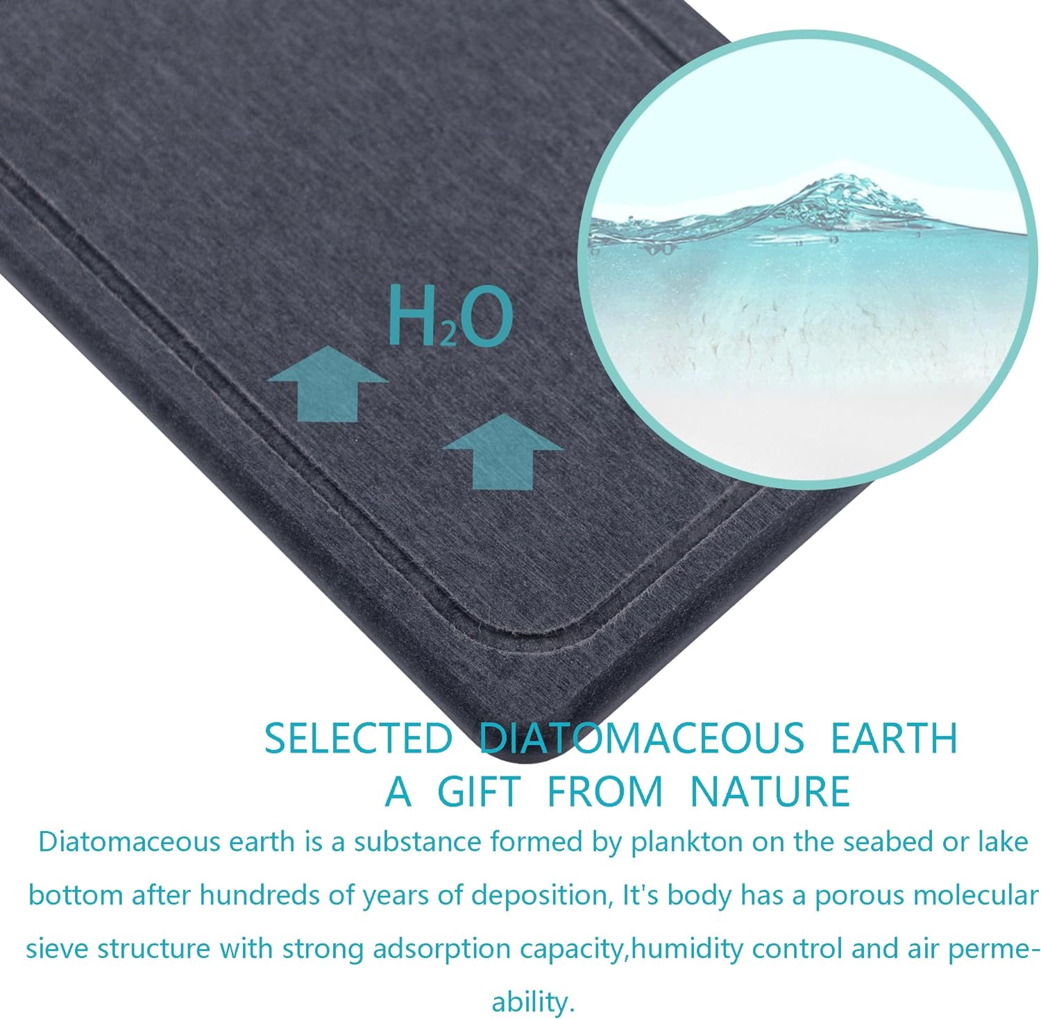2 Pcs Water Absorbing Stone Trays, Kitchen/Bathroom Sink Soap Dish, Diatomite Tray Used for Hand