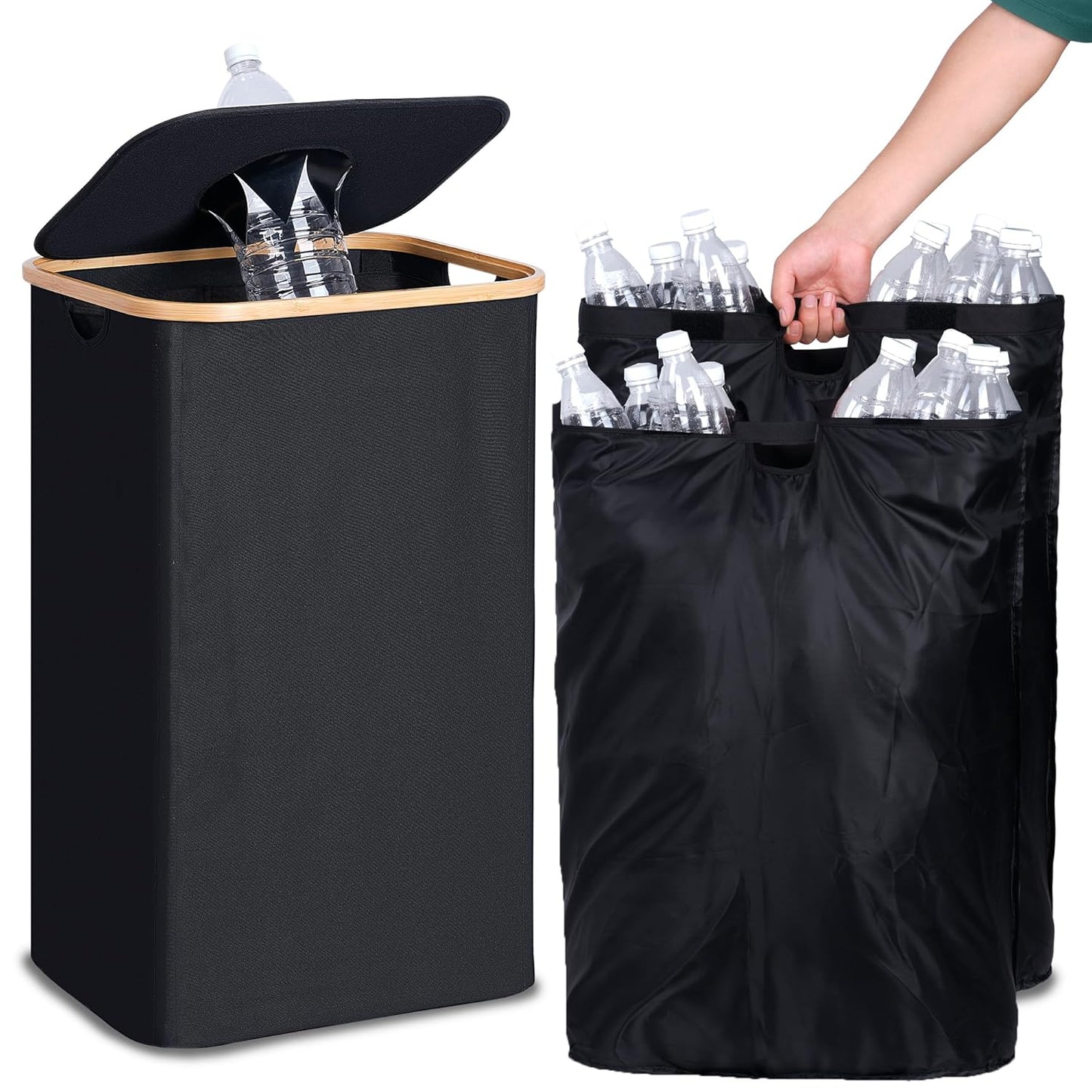 efluky Recycling Bin for Kitchen 26 Gallon, 100L Recycle Bin with 2 Removeable and Reusable Inner
