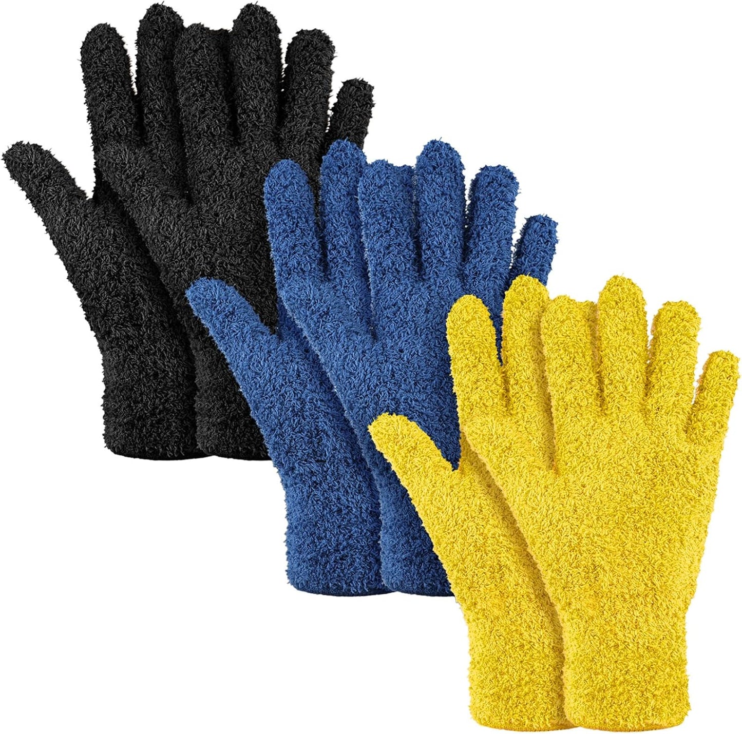 Patelai 3 Pairs Microfiber Plant Dusting Gloves Leaf Cleaning Gloves for Indoor Plants, Blinds
