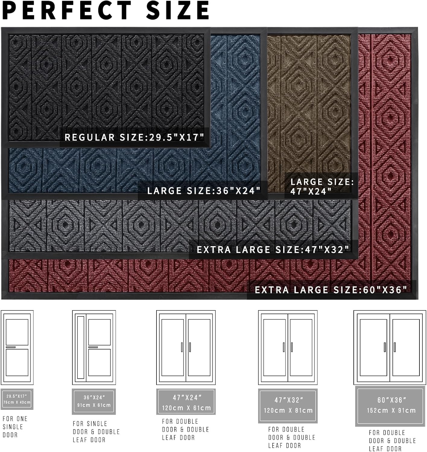 Yimobra Door Mat, Outdoor Indoor Entrance Welcome Mat, Heavy Entry Front Door Mat, Stain & Fade