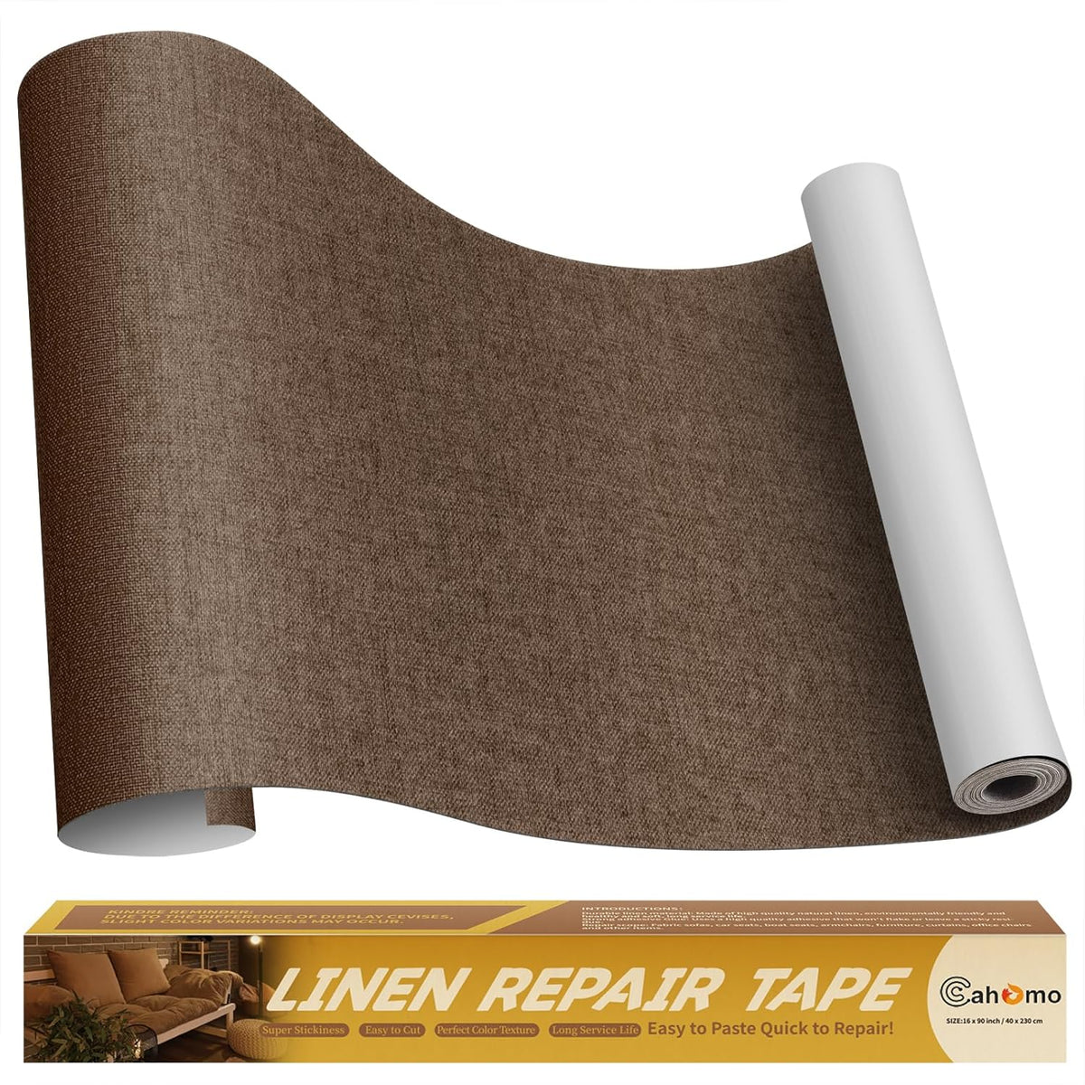 Linen Repair Tape 16x90 inch, Self Adhesive Fabric Patches, Linen Patch Tape Kit, Fabric Repair