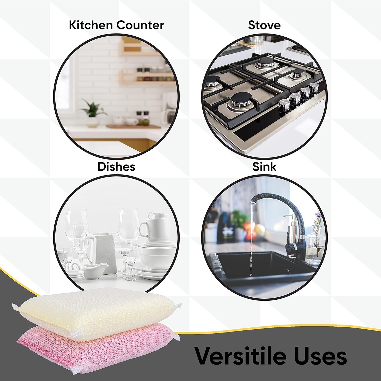 Superio Nylon Cleaning Pad, Dish Scrubbers, Multi Surface Scratch- Free Scour Sponge for Stainless
