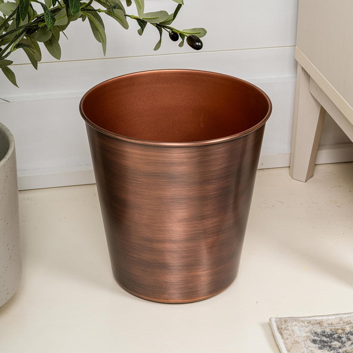 happimess HPM1113B Nolan Modern Classic Smooth Steel 2-Gallon Wastebasket for Home, Bathroom