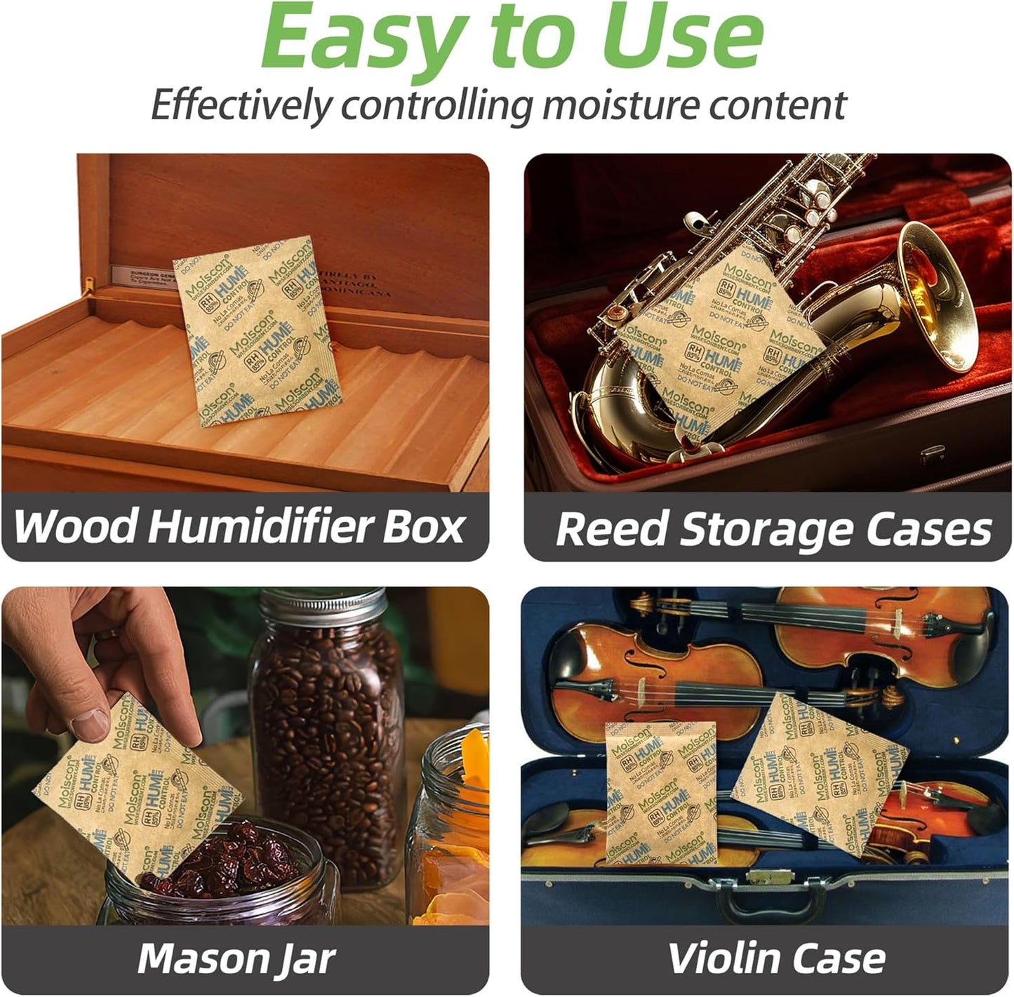 30 Pack 85% RH Size 8 Two-Way Humidity Control Packs for Wooden Musical Instruments, 8 Gram