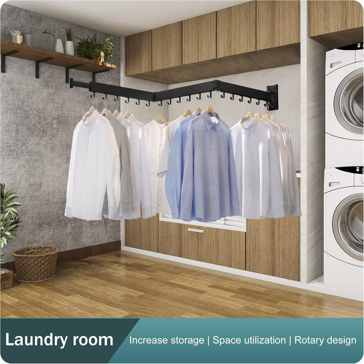 Clothes Drying Rack Wall Mounted,Drying Rack Clothing,Laundry Drying Rack,Wall Mount Clothes Hanger