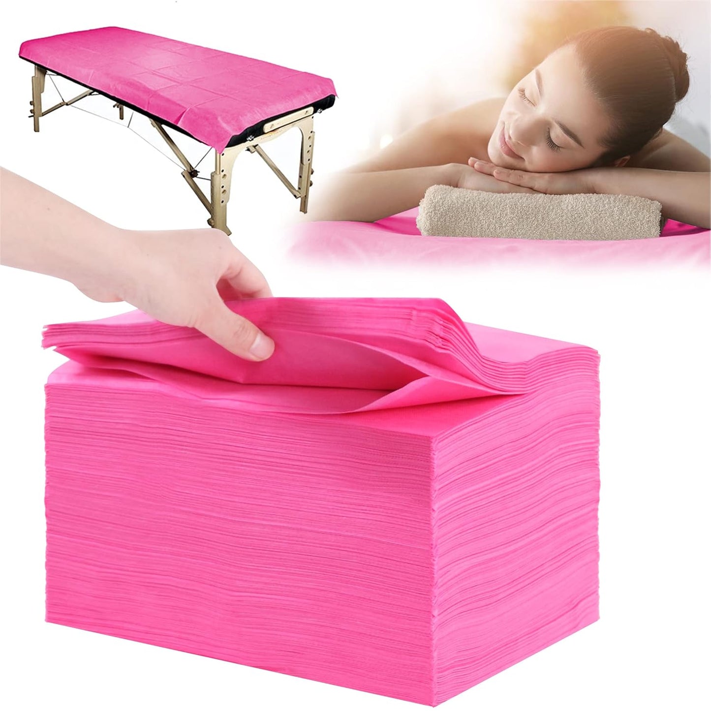 Disposable Bed Sheets 100 Pcs 31" x 71" Massage Table Sheets Non Woven Fabric SPA Bed Cover