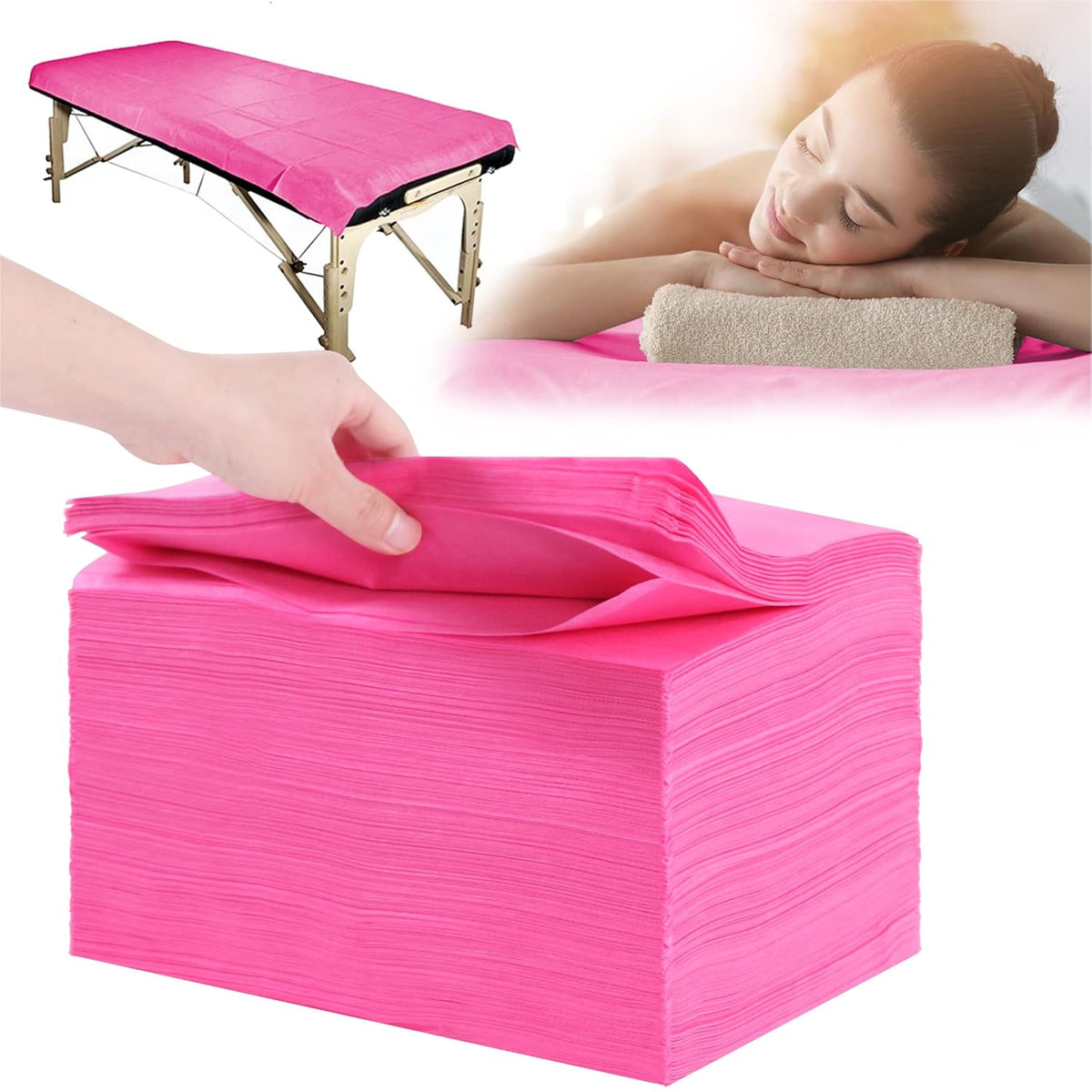 Disposable Bed Sheets 100 Pcs 31" x 71" Massage Table Sheets Non Woven Fabric SPA Bed Cover