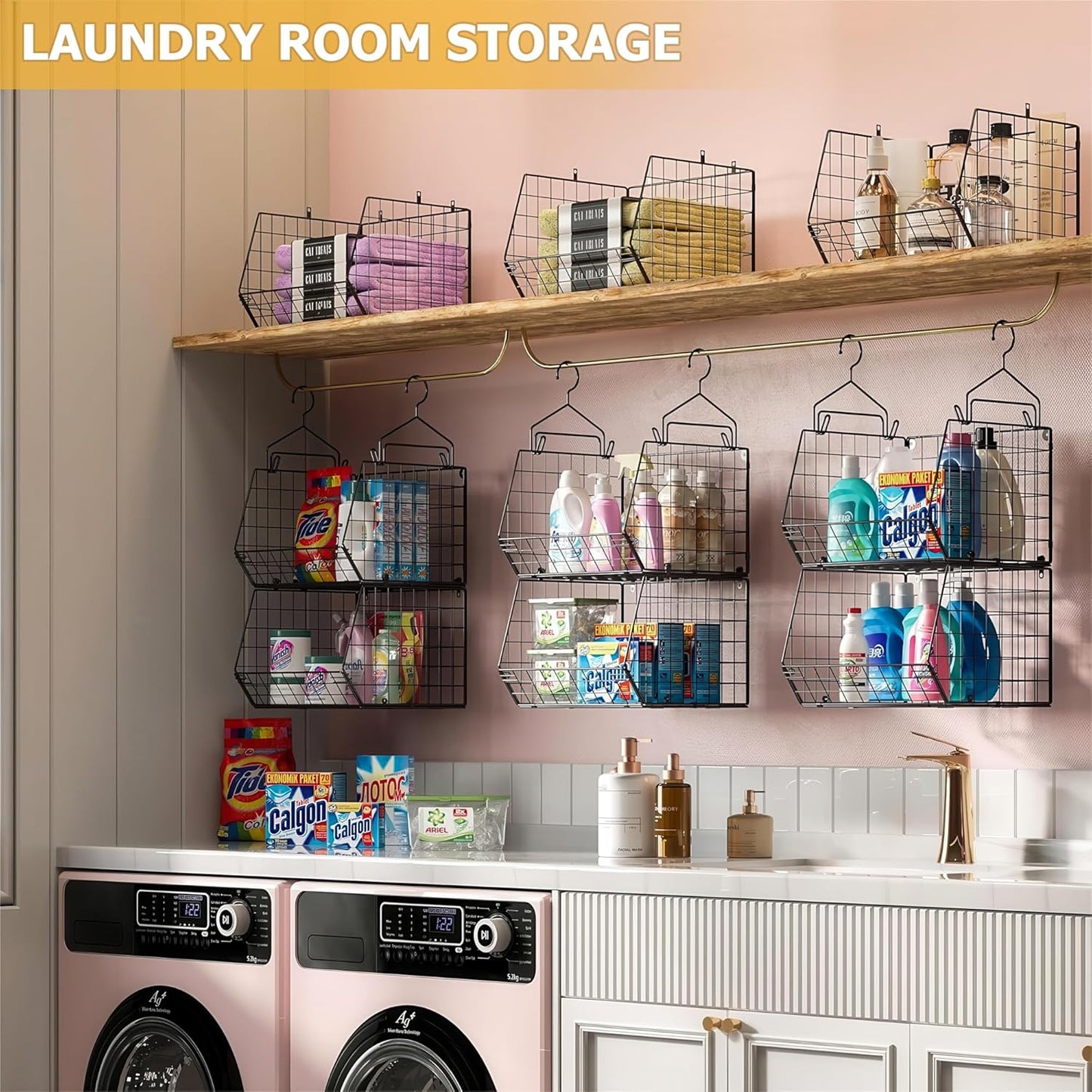 X-cosrack 3-Tier Hanging Storage Organizer for Closet, Laundry & Utility Room | Space Saving