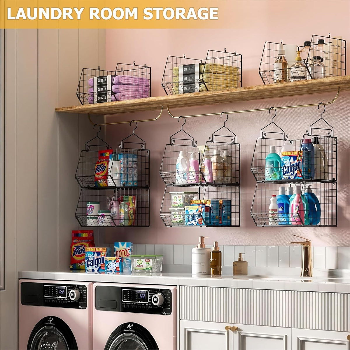 X-cosrack 3-Tier Hanging Storage Organizer for Closet, Laundry & Utility Room | Space Saving