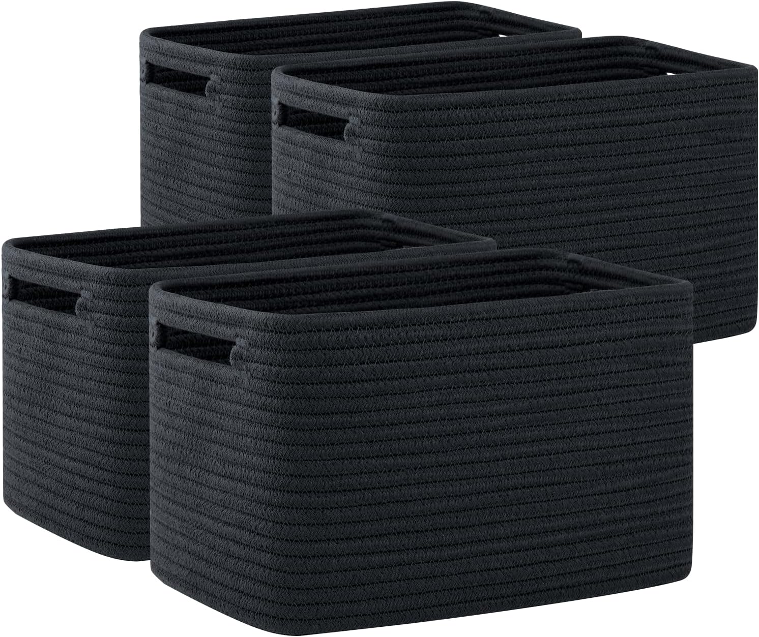 OIAHOMY 4 Pack Storage Baskets for Organizing, Cube Storage Bins for Shelves, Rectangle Storage
