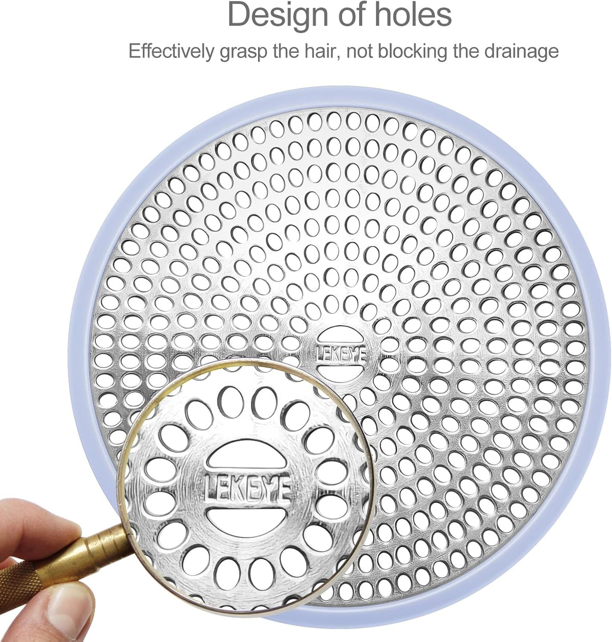 LEKEYE Shower Drain Hair Catcher | Strainer | Shower Stall Drain Cover | Bathroom Drain Protector