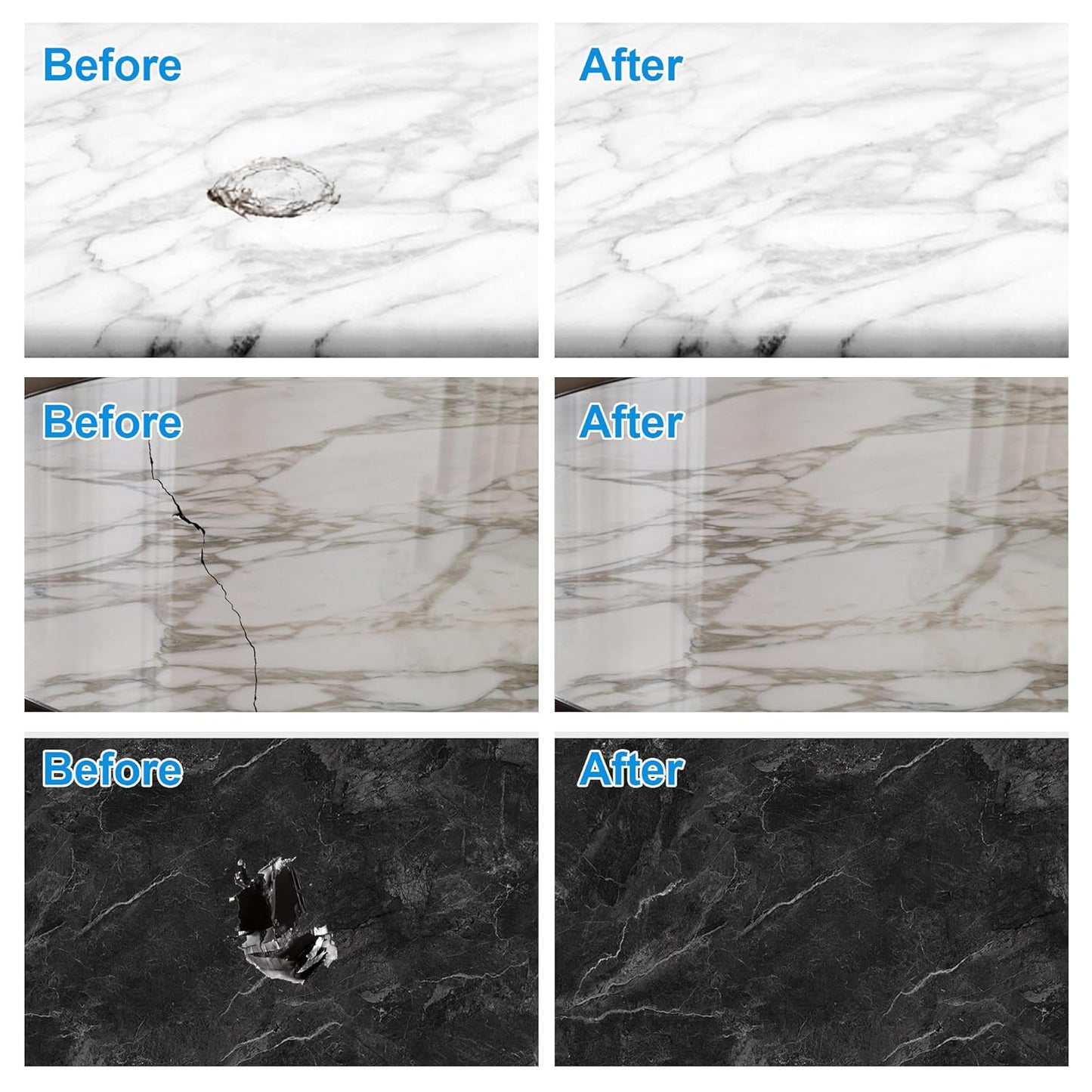 Marble and Granite Repair kit, Quartz Countertop Repair Kit for Chip Dents Cracks Holes Scratchs