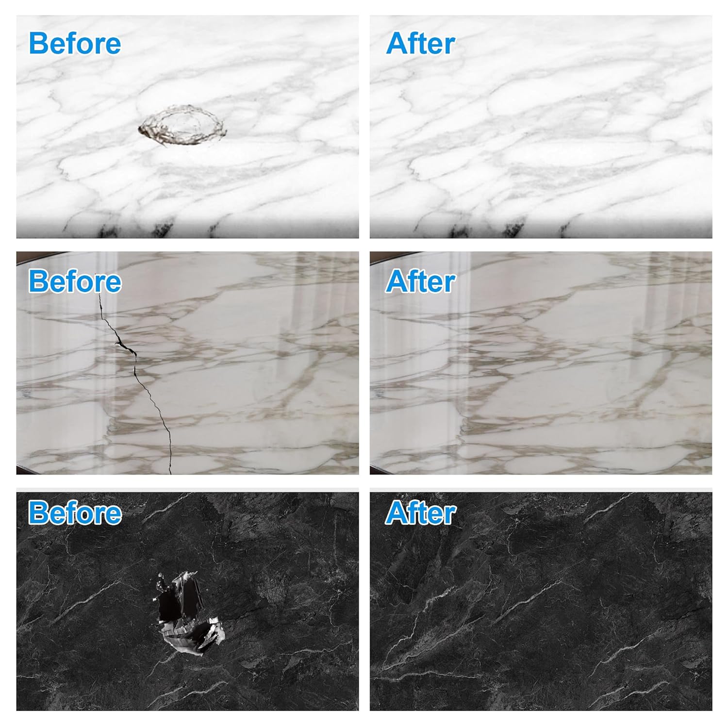 Marble and Granite Repair kit, Quartz Countertop Repair Kit for Chip Dents Cracks Holes Scratchs